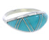 Genuine Sterling Silver Turquoise Inlay Ring Size 4-3/4 ZX36337